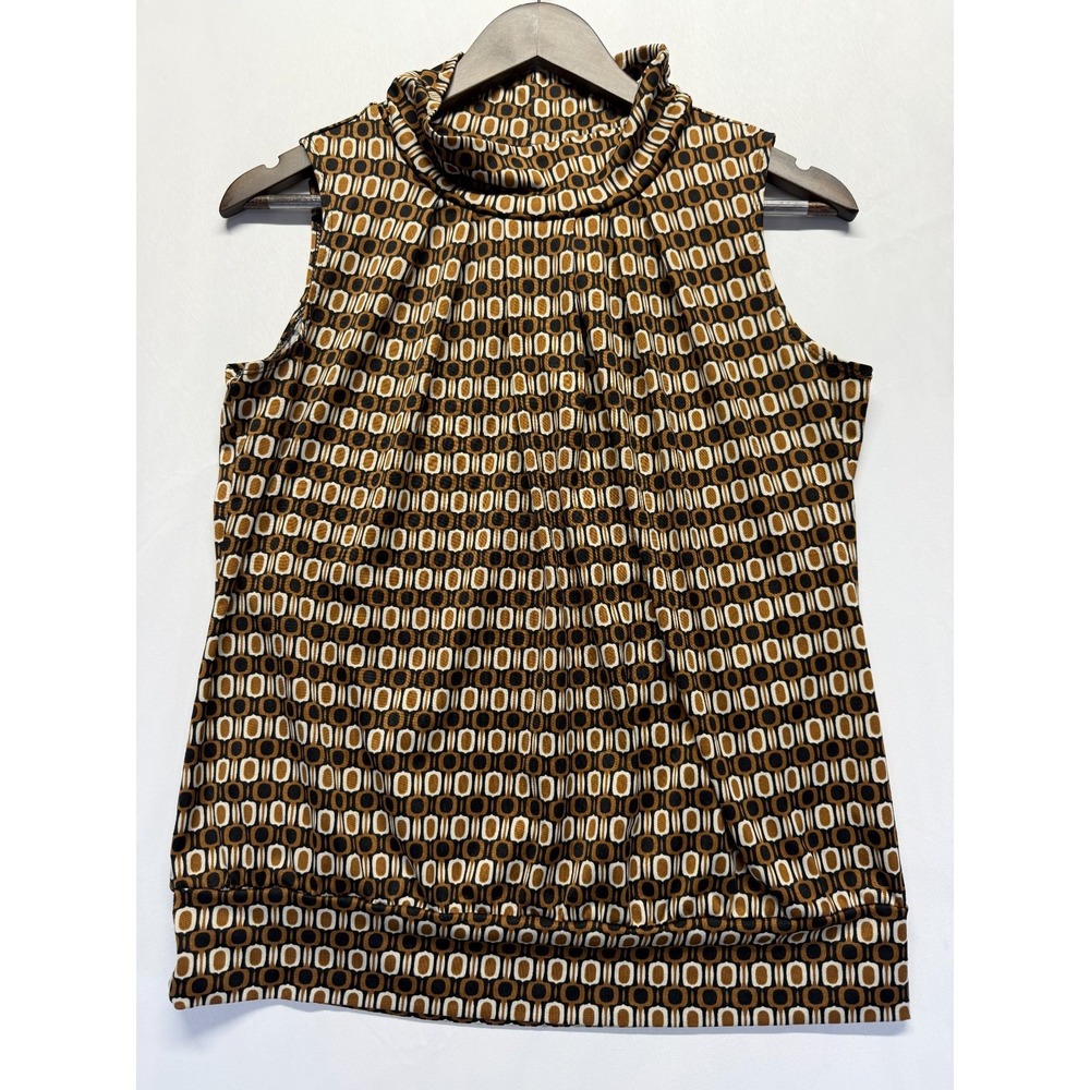 PerSeption Concept Blouse‎ Top Women Medium Multi Geometric Print Sleeveless